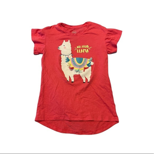 Wonder Nation 6/6X pink llama flutter short‎ sleeve hi-low cotton/modal top